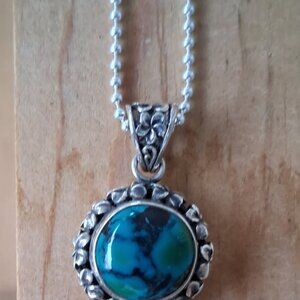 Turquoise & Sterling Silver Pendant